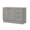 BAJO MESADA AMERICANO 2 PUERTAS 3 CAJONES GRIS
