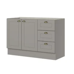 BAJO MESADA AMERICANO 2 PUERTAS 3 CAJONES GRIS