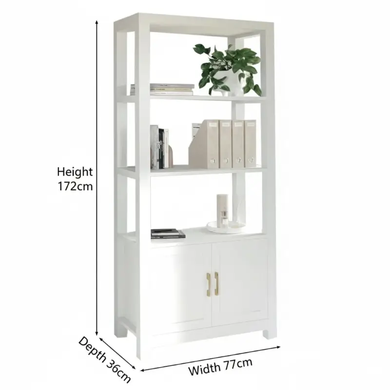 BIBLIOTECA BLANCA 2PTAS ESTANT ZG053-WH