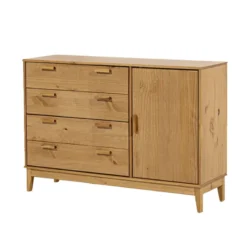 COMODA 4 CAJONES 1 PUERTA MIEL CO 240 ML