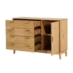 COMODA 4 CAJONES 1 PUERTA MIEL CO 240 ML