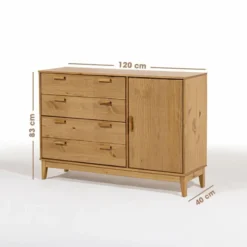 COMODA 4 CAJ. 1 PUFERTA VERDE CO240-VE