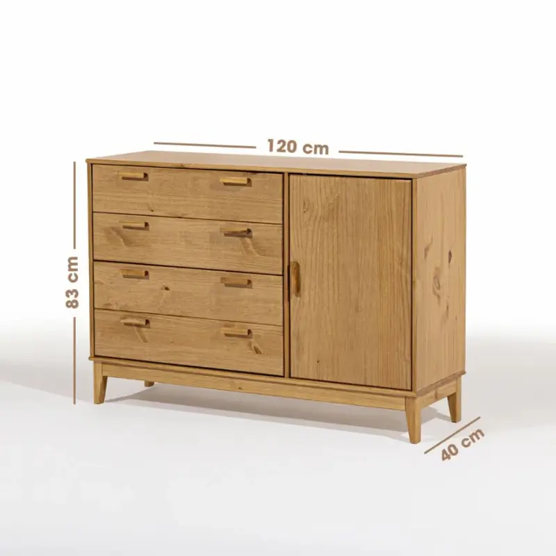 COMODA 4 CAJ. 1 PUFERTA VERDE CO240-VE