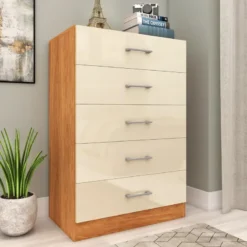 COMODA 5 CAJONES CO900 BR MADERA BLANCO