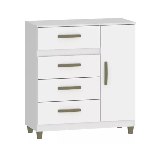 COMODA 4 CAJONES 1 PUERTA BLANCO CO 240BR