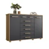 COMODA 7 CAJONES 2 PUERTA FONTANA NATURE TITANIUM