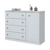 COMODA AMERICANO BLANCO 4 CAJONES 1 PUERTA