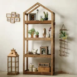 ESTANTERIA BIBLIOTECA MADERA RUSTICA Y543