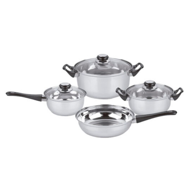 JUEGO BATERIA MILEN ACERO INOX 7 PIEZAS