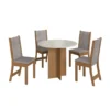 JUEGO DE COMEDOR MESA CIRCULAR+4 SILLAS MOD ALICE