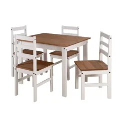 JUEGO DE COMEDOR MESA+4 SILLAS MOD BLANCO MIEL