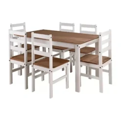 JUEGO DE COMEDOR MESA+6 SILLAS MOD BLANCO MIEL