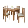 JUEGO DE COMEDOR MESA+4 SILLAS MADERA MACIZA FOUR