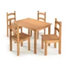 JUEGO COMEDOR MESA + 4 SILLAS 100% MADERA MACIZA