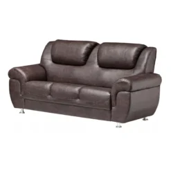 SOFA 3 CUERPOS CUERO ECOLOGICO MALEGO MARRON