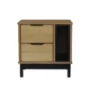 MESA DE LUZ DENISE 2 CAJONES MADERA MACIZA