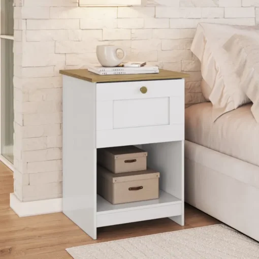 MESA DE LUZ 1 CAJON BLANCO MN 1010BL