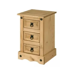 MESA DE LUZ TALIA 3 CAJONES MADERA MACIZA