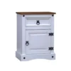 MESA DE LUZ TALIA 3 CAJONES MADERA MACIZA BLANCO