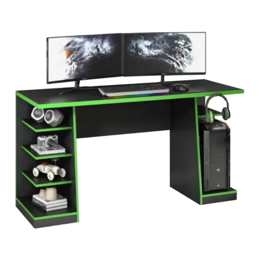 ESCRITORIO GAMER NEGRO/VERDE NT2020