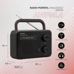 RADIO AIWA AM/FM CORRIENTE Y PILA AWFML4