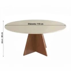 JGO COMEDOR MESA REDONDA MACIZA+ 6 SILLAS RED CHA