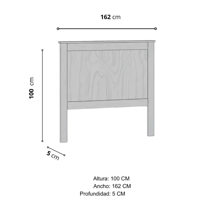 RESPALDO QUEEN EN MADERA MACIZA LA009 M