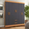 ROPERO 6PTAS 2CAJ LITE CINAM/GRIS 1640CG