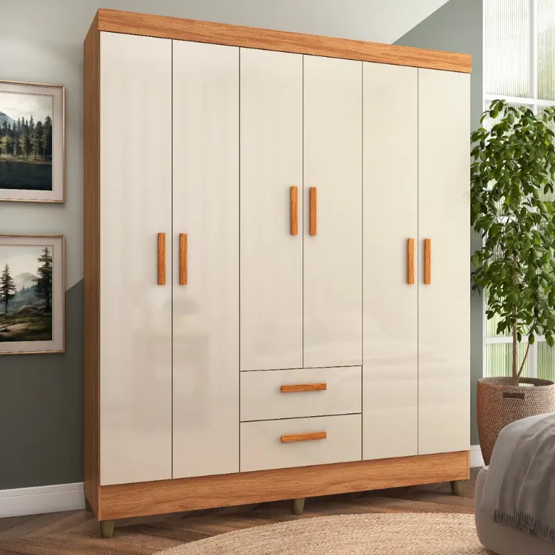 ROPERO 6PTAS 2CAJ LITE CIN/OFFWH 1640CO