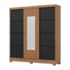 ROPERO 3 PUERTAS CORRE 2 CAJONES NAT/NE B376-215
