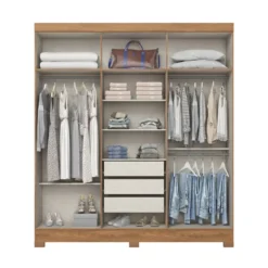 ROPERO MONICA 6 PUERTAS B367-127 NATURE/OFF WHITE