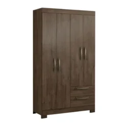 ROPERO 4 PUERTAS 2 CAJONES MOD NOTA FIGO CAFÉ