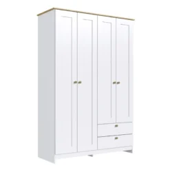 ROPERO 4 PUERTAS 2 CAJONES BLANCO RP2425BL