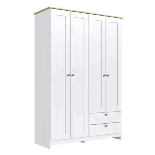 ROPERO 4 PUERTAS 2 CAJONES BLANCO RP2425BL