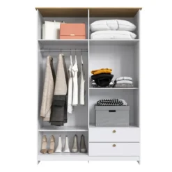 ROPERO 4 PUERTAS 2 CAJONES BLANCO RP2425BL