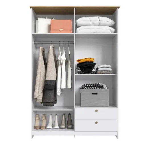 ROPERO 4 PUERTAS 2 CAJONES BLANCO RP2425BL