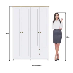 ROPERO 4 PUERTAS 2 CAJONES BLANCO RP2425BL