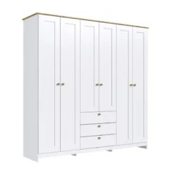 ROPERO 6 PUERTAS 3 CAJONES BLANCO RP 2630 BL