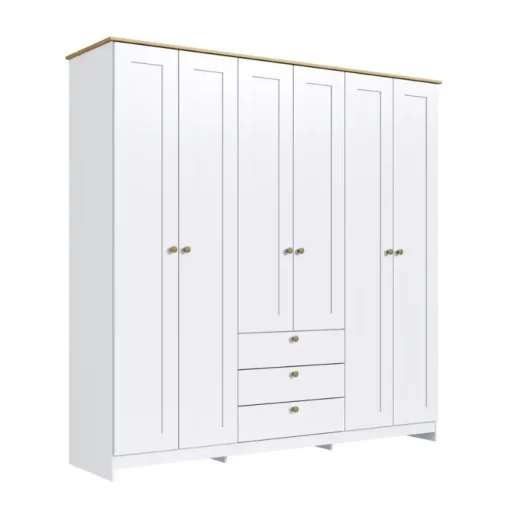 ROPERO 6 PUERTAS 3 CAJONES BLANCO RP 2630 BL