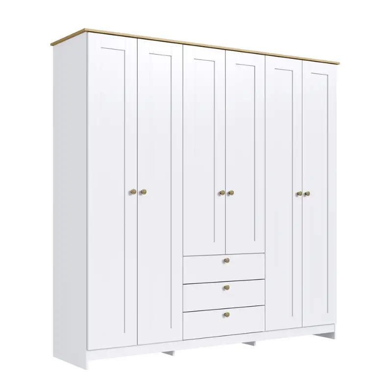 ROPERO 6 PUERTAS 3 CAJONES BLANCO RP 2630 BL