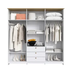 ROPERO 6 PUERTAS 3 CAJONES BLANCO RP 2630 BL