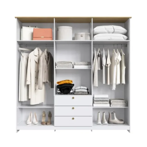 ROPERO 6 PUERTAS 3 CAJONES BLANCO RP 2630 BL