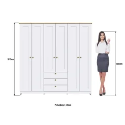 ROPERO 6 PUERTAS 3 CAJONES BLANCO RP 2630 BL