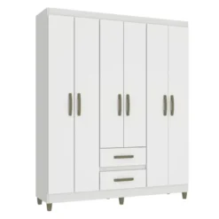 ROPERO 6 PUERTAS 2 CAJONES BLANCO RP 1620 BR