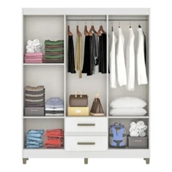ROPERO 6 PUERTAS 2 CAJONES BLANCO RP 1620 BR