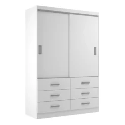 ROPERO 2 PUERTAS CORREDIZAS 6 CAJONES VENECIA