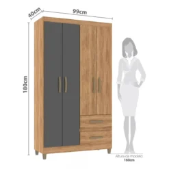 ROPERO 4 PUERTAS 2 CAJONES RP 1420BR BLANCO
