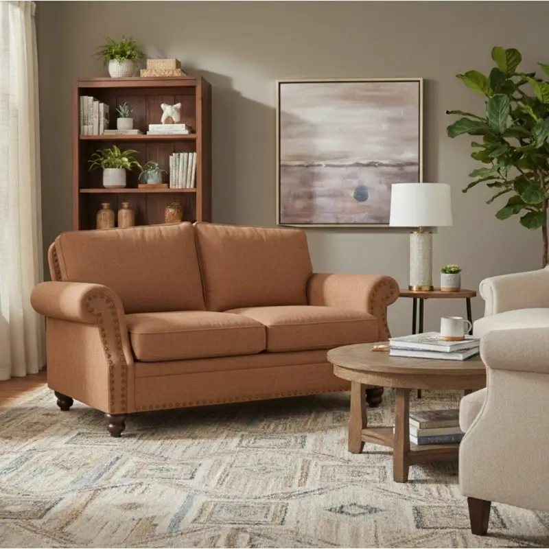 SOFA 2 LUGARES BEIGE CON TACHAS 9717-2L