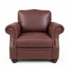SOFA 1 CUERPO MARRON OSCURO CON TACHAS 9717-1L-DB