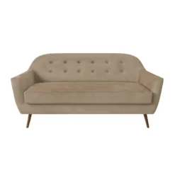 SOFA 3 CUERPOS KLER BEIGE PATAS DE MADERA